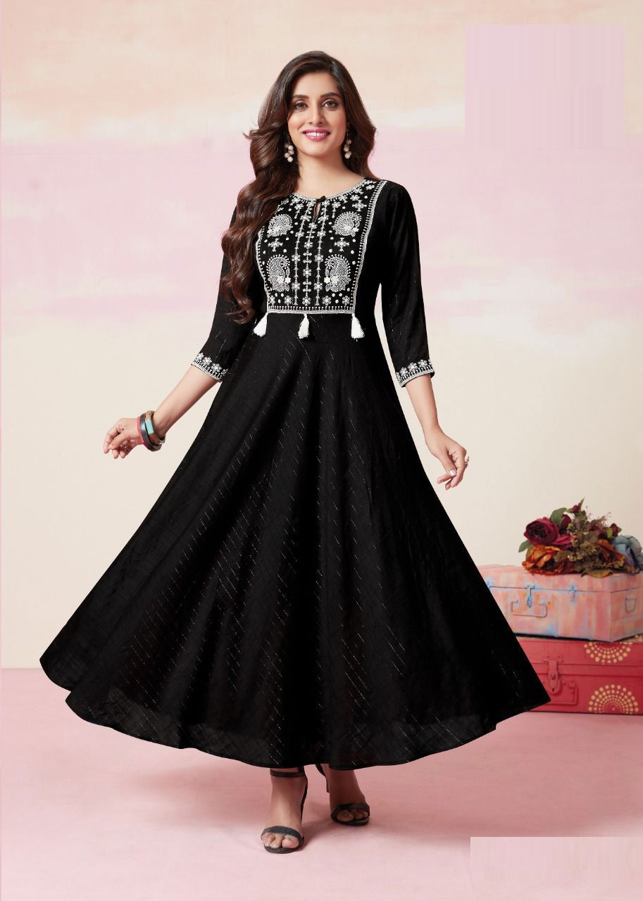 Aarvi Myra 9 Heavy Rayon Wholesale Anarkali Kurti Collection